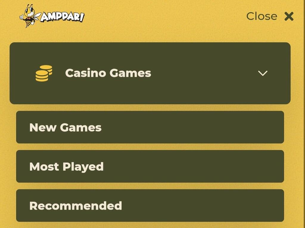 Slot menu categories
