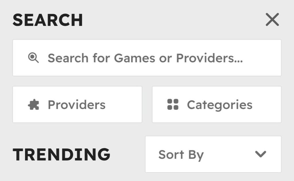 Search bar on casino