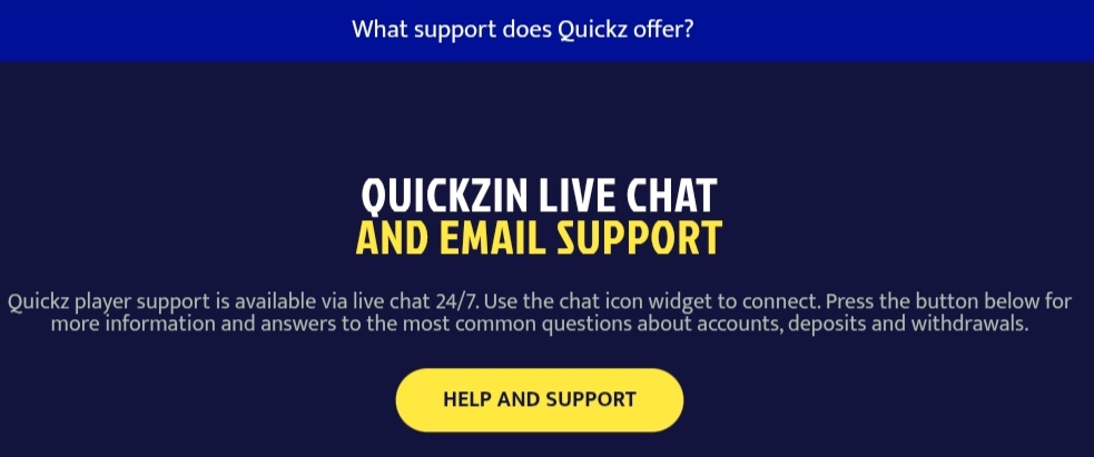 Quickz customer support