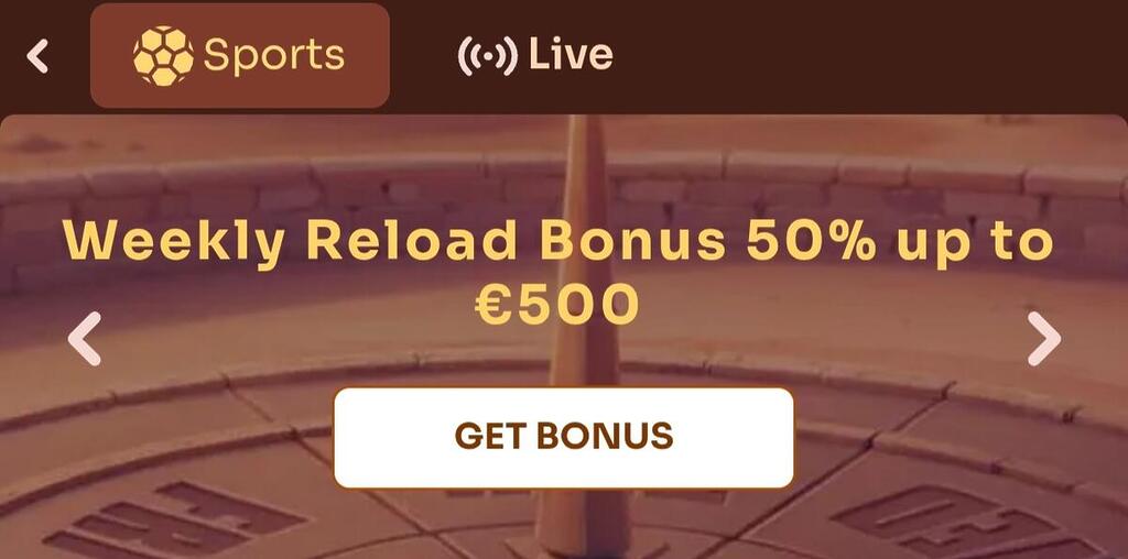 Sports betting weekly reload bonus