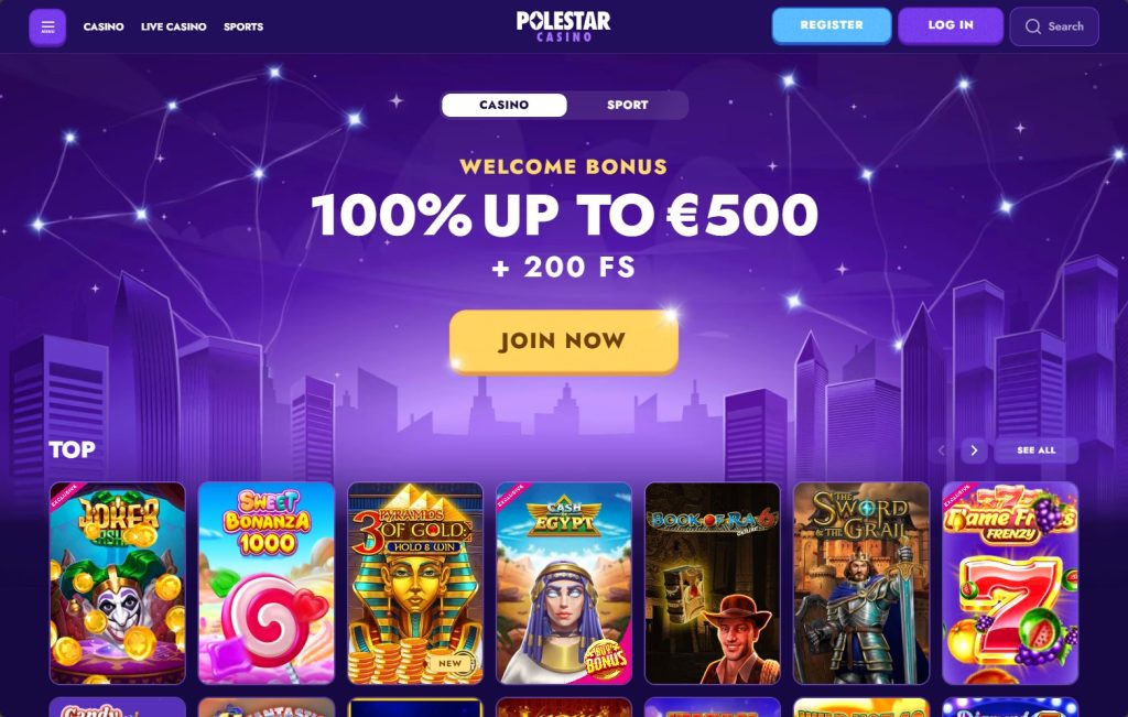 Polestar Casino Home Page