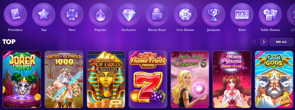 Polestar Casino Game Selection