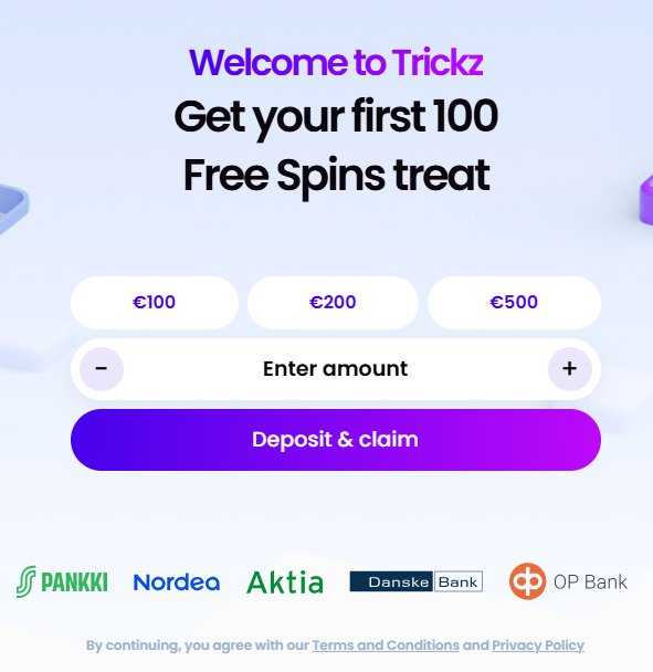 Deposits and Withdrawals at Trickz Casino