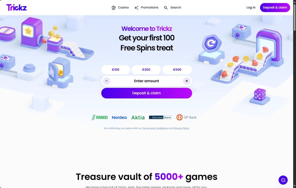 trickz casino home page