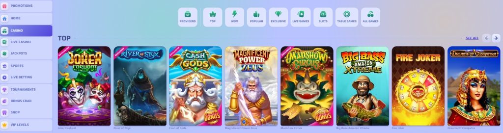 Spinrollz Game Selection