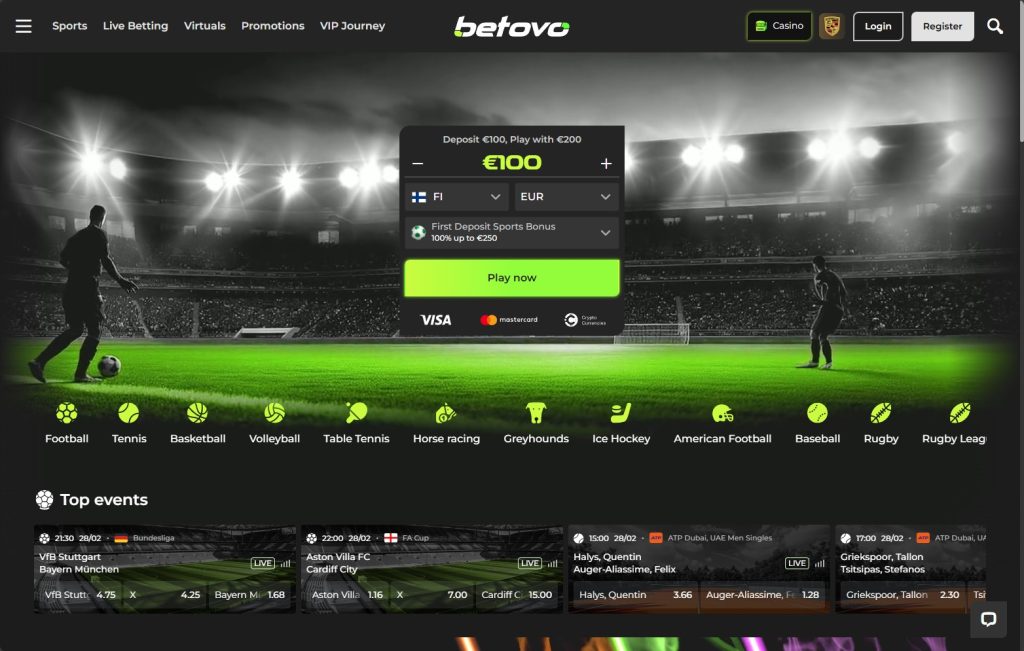 Betovo casino home page