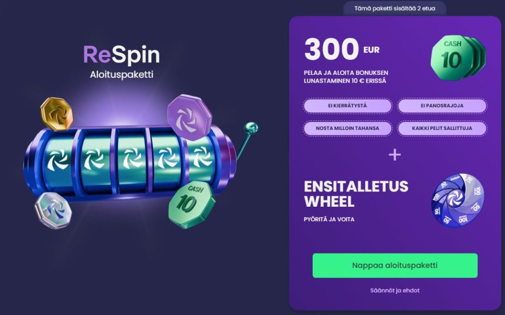 ReSpin Kasinon tervetuliaisbonus