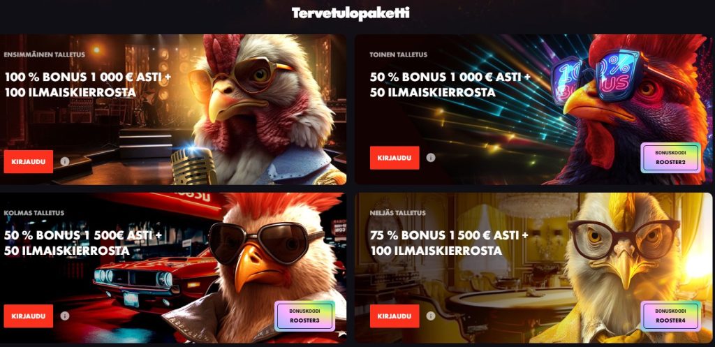 Rooster.bet tervetuliaisbonus
