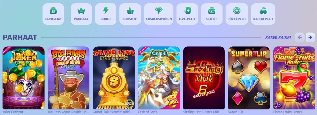 Spinrollz Pelivalikoima