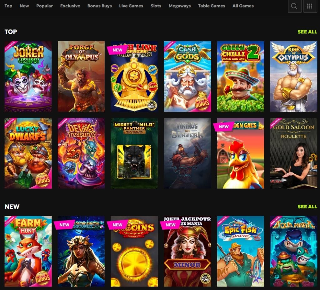 RTBet Casino Game Selection
