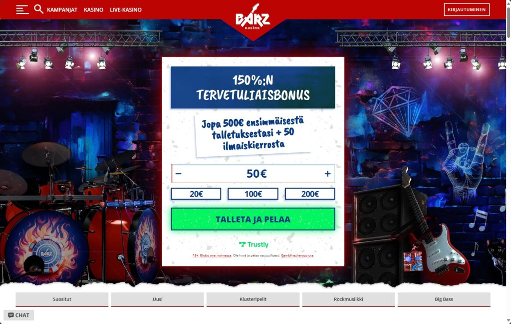 Barz Casino Home Page