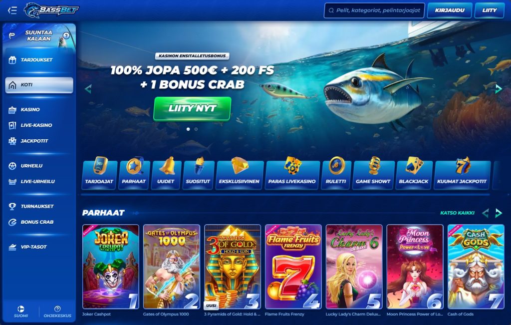 BassBet Casino Home Page