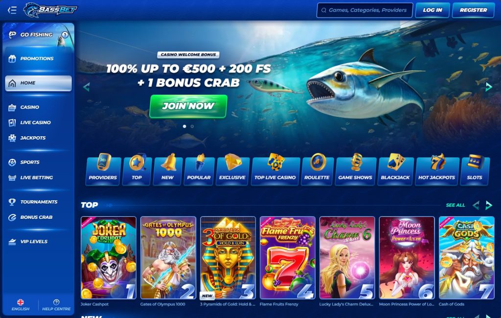 BassBet Casino Home Page