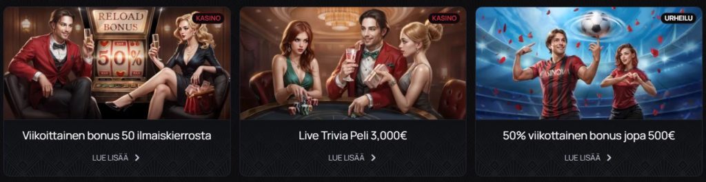 Yleiset Bonukset Casinova Kasinolla