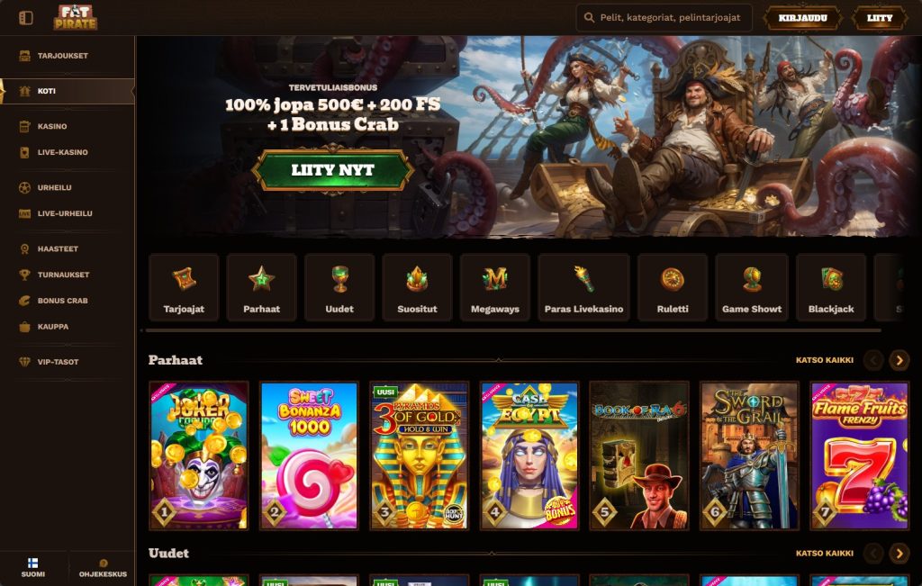 Fat Pirate Casino Home Page