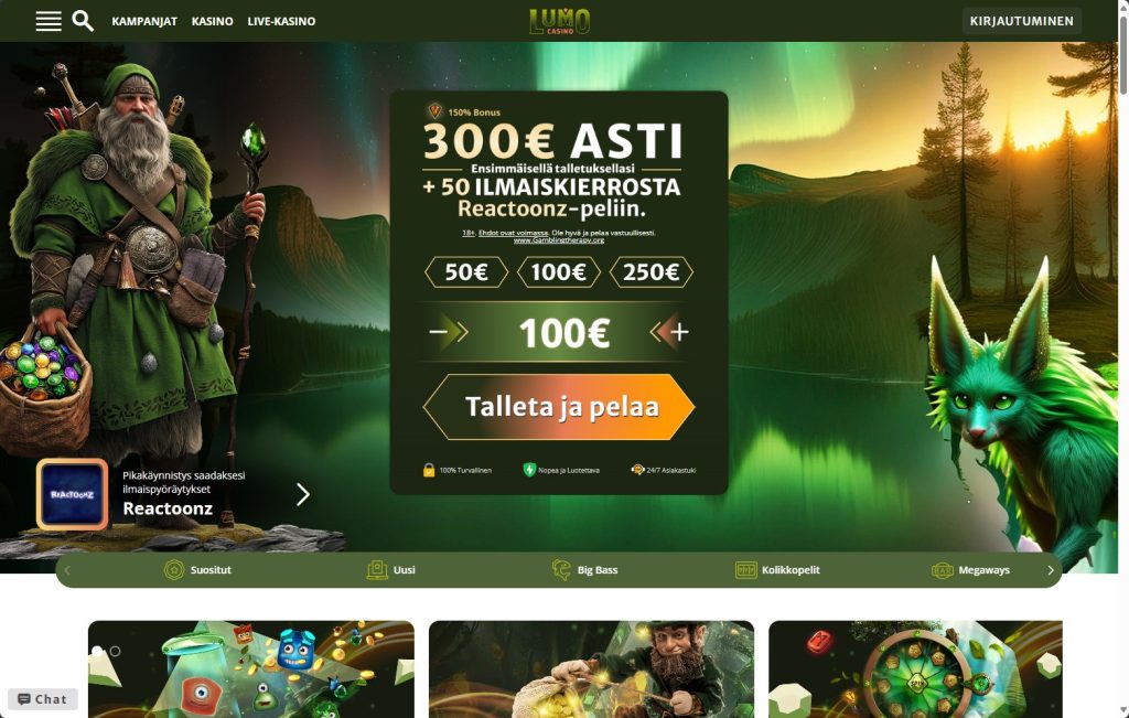 Lumo Casino Home Page