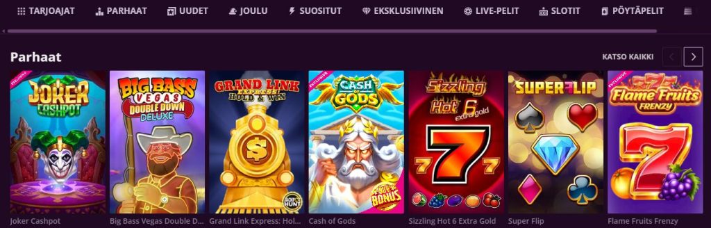 Pelit ja kolikkopelit Malina Kasinolla