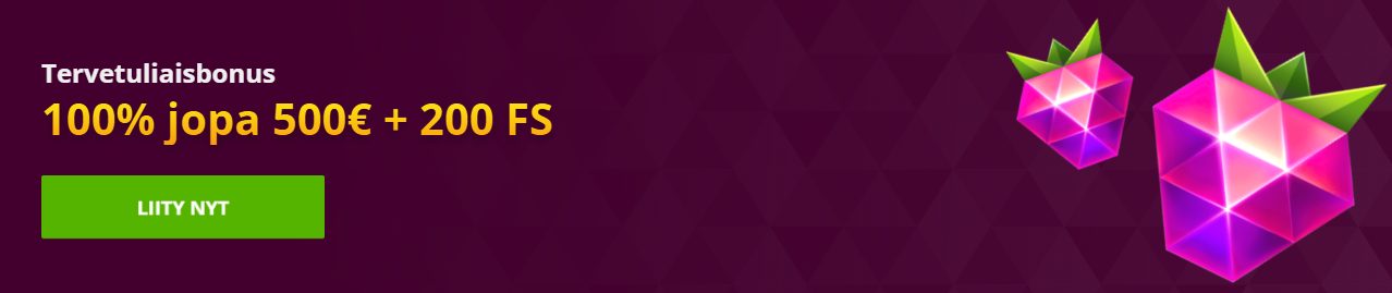 100 % NON-STICKY BONUS JOPA 500€ ASTI + 200 ILMAISKIERROSTA