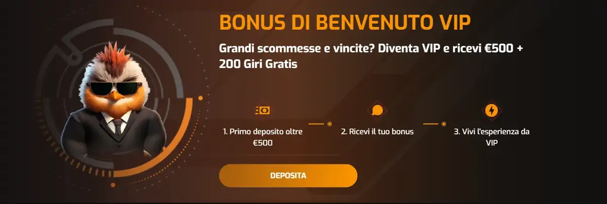Bonus VIP Hugo Casino: 50% Fino a 500€ + 200 Free Spins