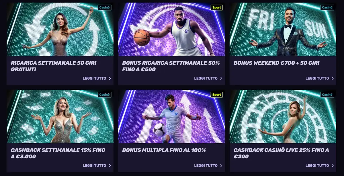 Altri bonus e offerte su Sportuna Casino