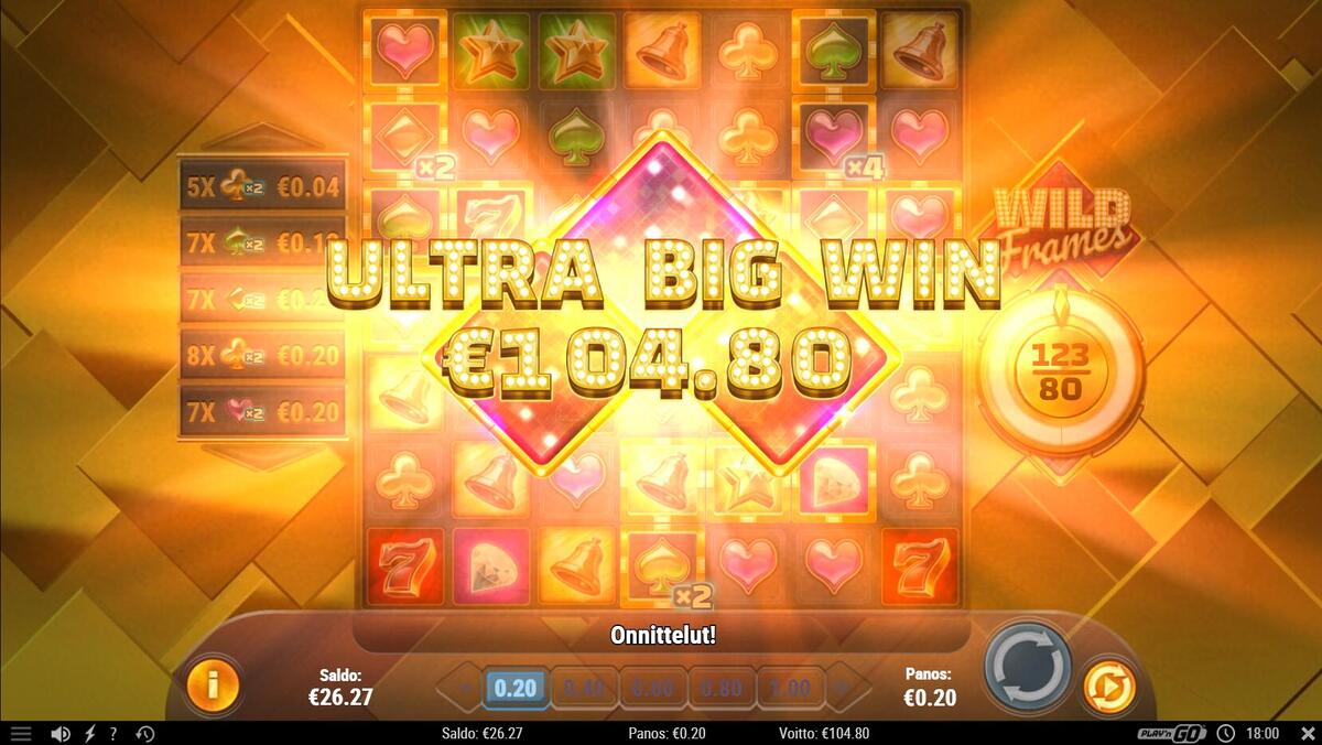 Wild Frames – Wildz (104.80 EUR / 0.20 bet) | Ihalaiska