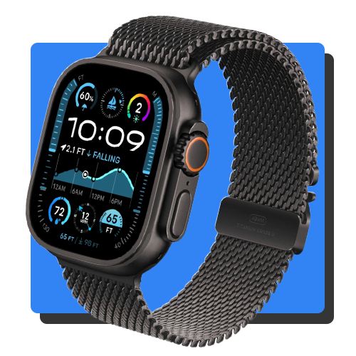 Apple Watch Ultra 2 GPS + Cell 49 mm musta titan, musta titan, milanolaisranneke - M