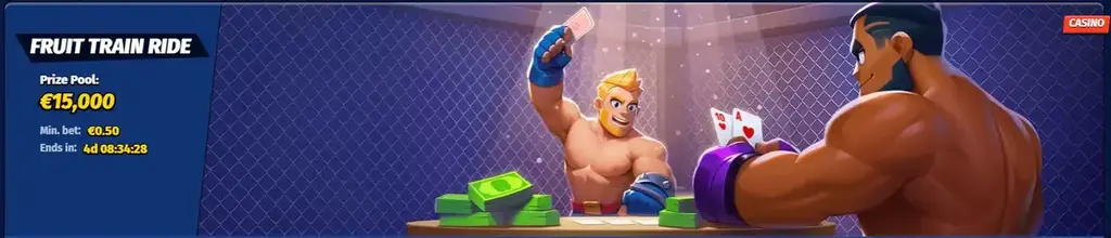 Big Clash Casino tournament with €15,000 prize pool and Fruit Train Ride theme