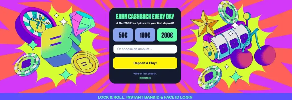 Blingi Casino daily cashback offer up to 20 percent on player activity
