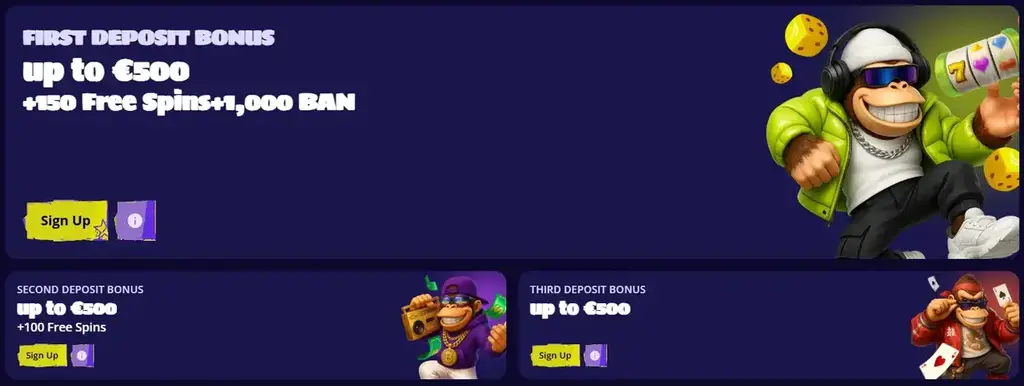 Bonuskong welcome bonus offer with free spins and deposit rewards