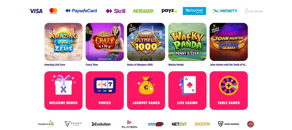 Caxino Pokies, Live Casino, Game Providers and Payments