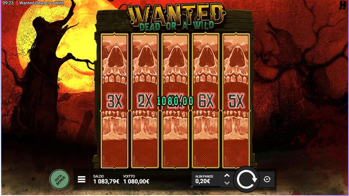 Wanted Dead or a Wild – Spinz (1080 EUR / 0.2 bet) | Kapteni85