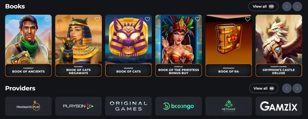 Corgibet Casino games and providers with Book slots and top software studios