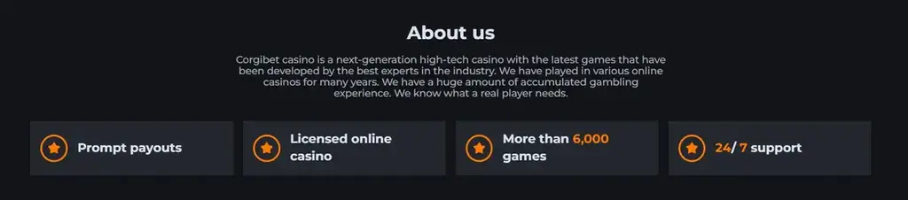 About Corgibet Casino with licensed status, fast payouts, 6,000+ games and 24/7 support