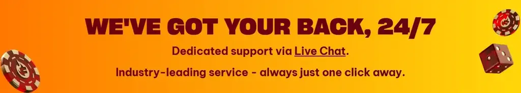 24/7 customer support and live chat at Flamez Casino