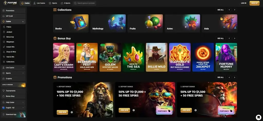 Fortune Play Casino New Zealand Home Page