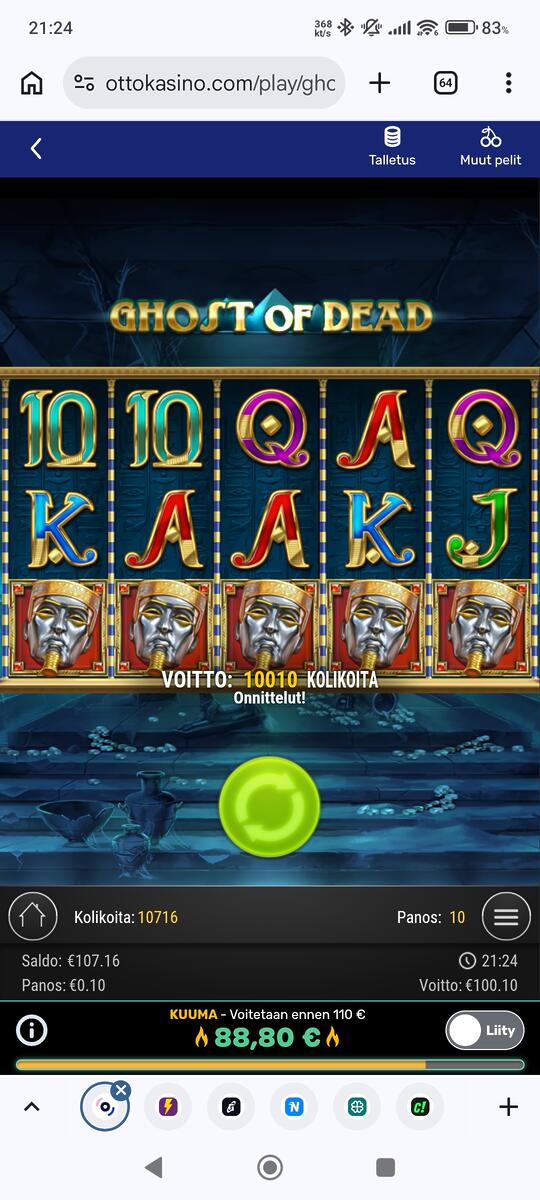 ghost of dead – Unibet (100 EUR / 0.10 bet) | Millah