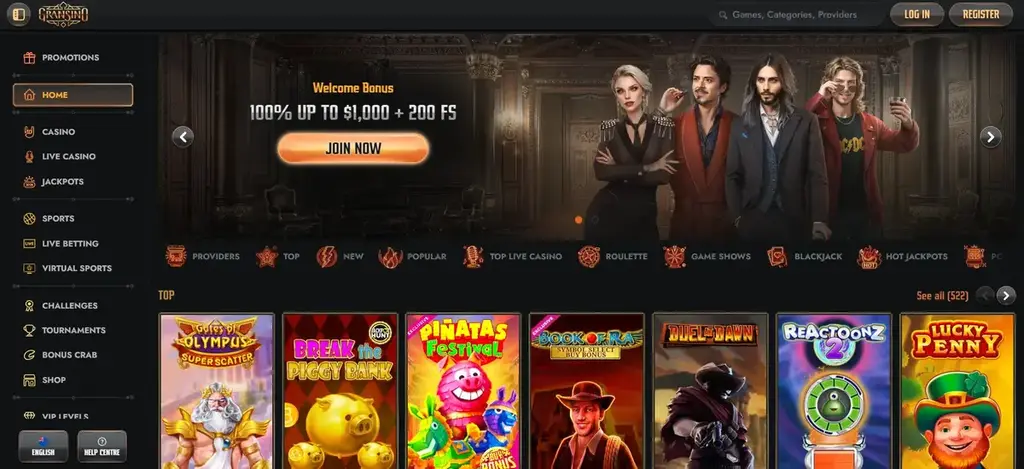 Gransino Casino Home Page Welcome Offer Casino & Pokies