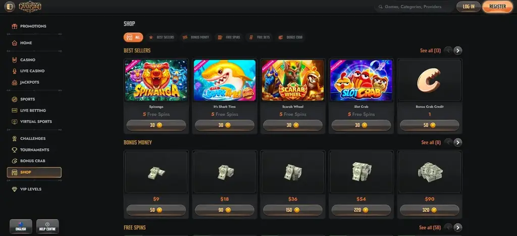 Gransino Casino Loyalty Shop