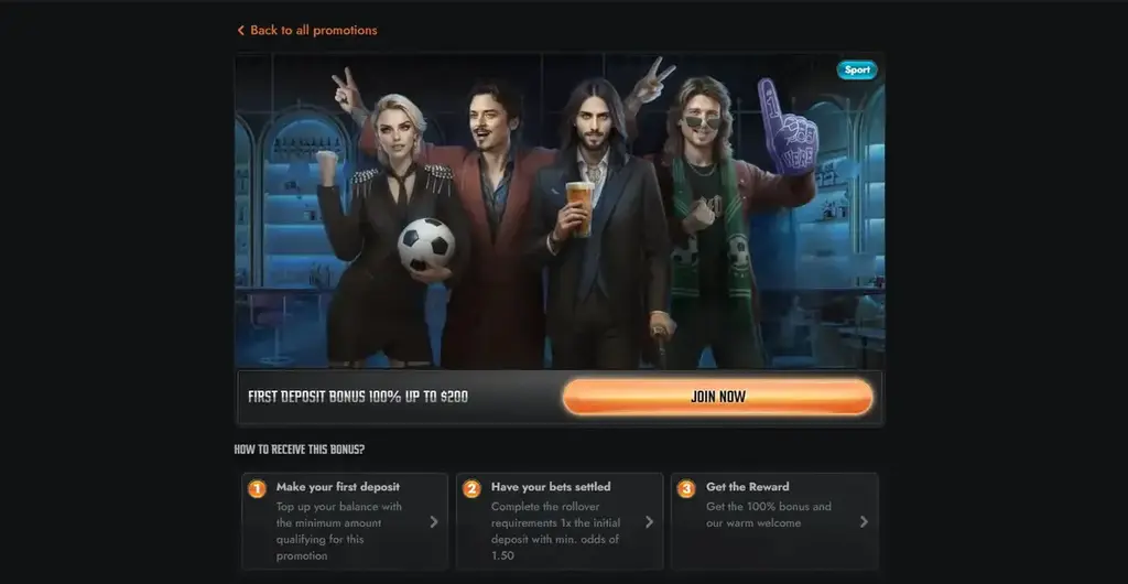 Gransino Welcome Offer Sport 100% up to 200$