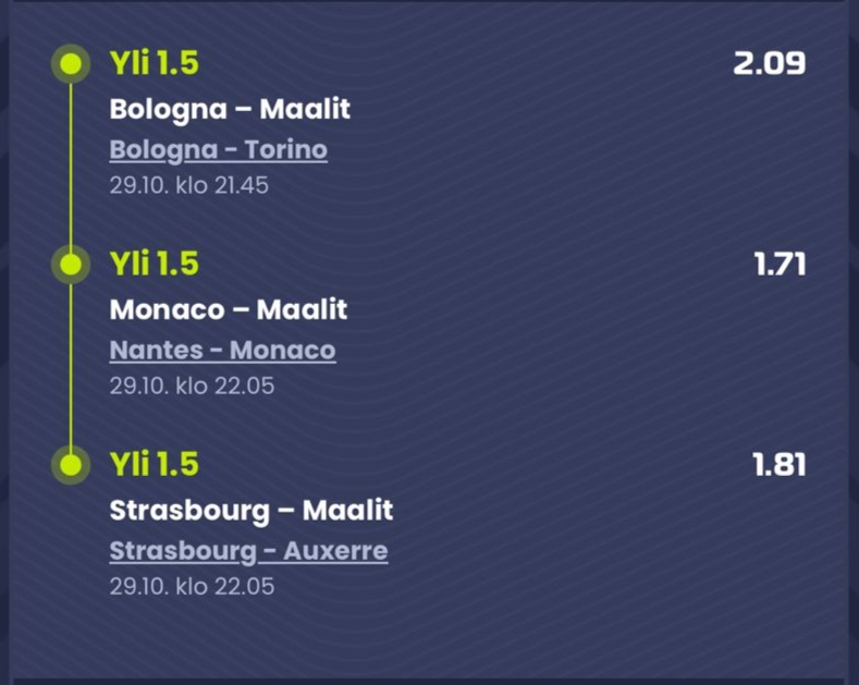 Betting ticket of the day