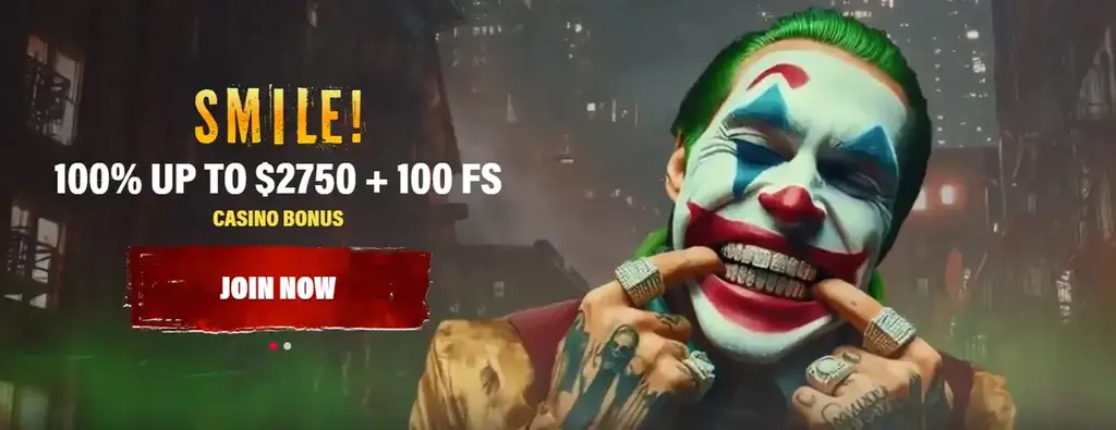 Jokery Casino welcome bonus 100% up to $2750 plus 100 free spins