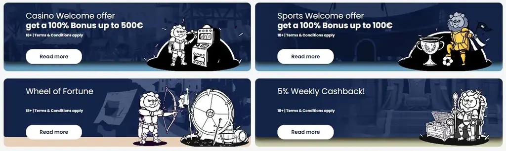 LiliBet Casino promotions page featuring welcome offers, cashback deals, and Wheel of Fortune rewards