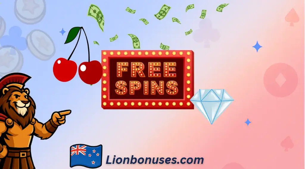 Free spins no deposit casino bonus with Lionbonuses branding for New Zealand players