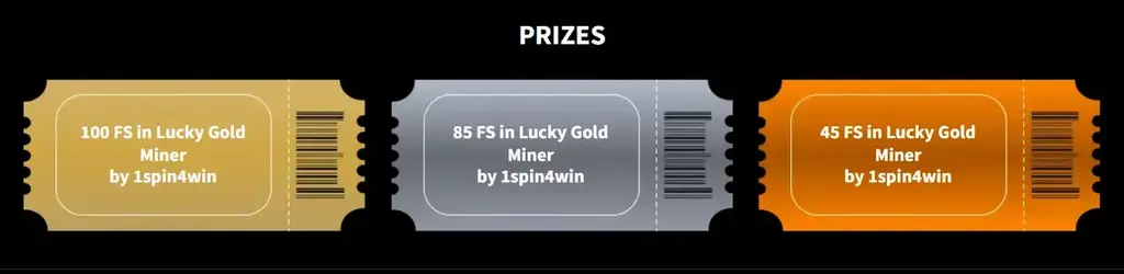 Mirax Casino lootbox prizes offering free spins in Lucky Gold Miner slot