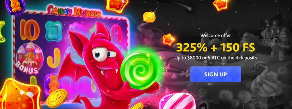 Mirax Casino welcome bonus banner showing 325% bonus and 150 free spins