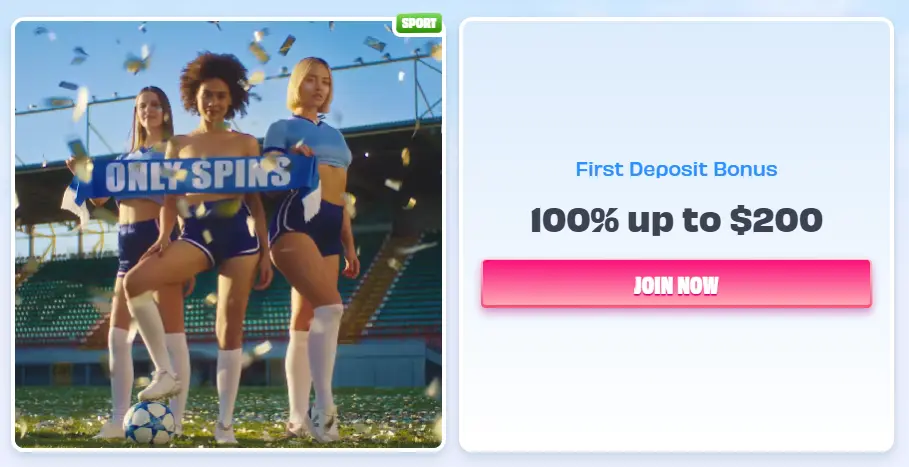 New Zealand OnlySpins sportsbook first deposit bonus promotion