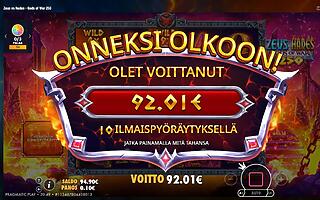 Zeus vs Hades – Unibet (92 EUR / 0.10 bet) | Ihalaiska
