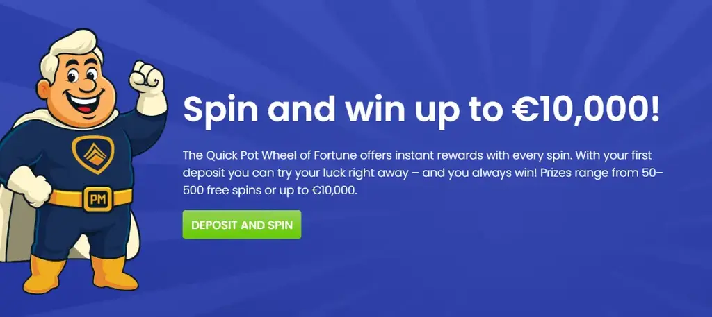 Pikapotti Casino Wheel of Fortune promotion with prizes up to €10,000