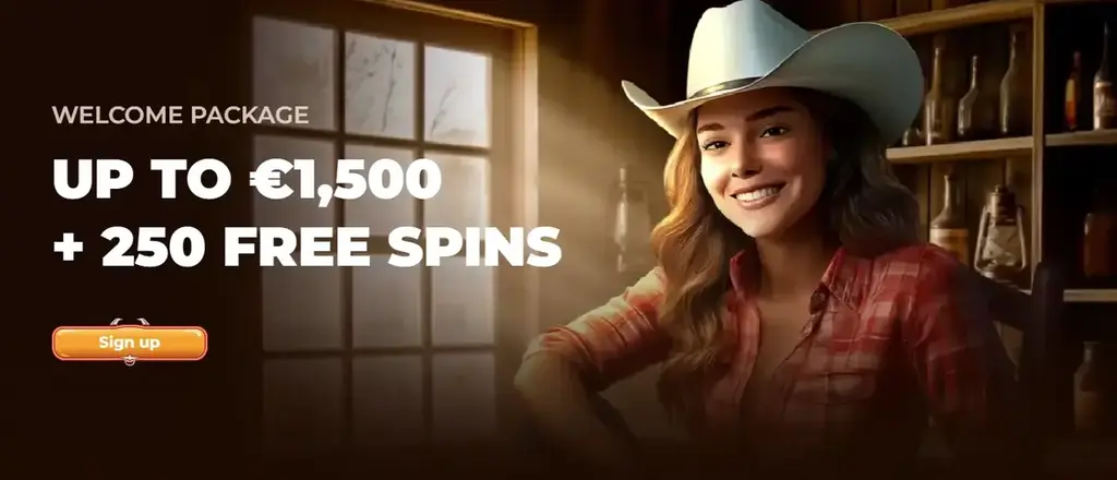 Rodeoslot Casino welcome package offering up to €1,500 bonus and 250 free spins