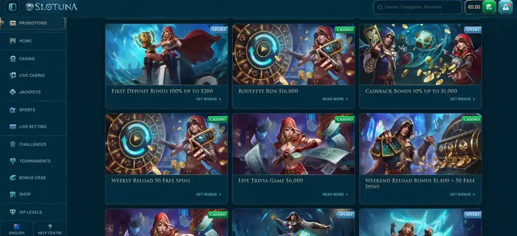 Ongoing Promotions at Slotuna Casino